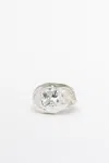 Massimo Dutti Melted Effect Shimmery Ring In Silver