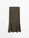 Massimo Dutti Mermaid Satin Skirt In Mink