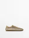 Massimo Dutti Mesh Sneakers In Brown