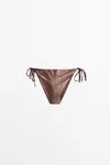 Massimo Dutti Metallic Triangle Bikini Set In Brown