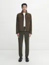 Massimo Dutti Chinohose Aus Micro-twill Im Tapered-fit In Khaki