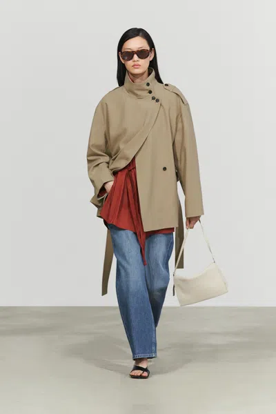 Massimo Dutti Trench Di Media Lunghezza Con Cintura In Neutral