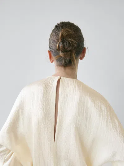 Massimo Dutti Midi Dress With Sash Belt In White