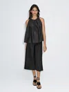 Massimo Dutti Midi Skirt With Waistband Detail In Black