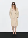 Massimo Dutti Midi Trench Shirt Dress In Neutral