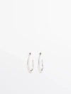 Massimo Dutti Mismatched Hoop Earrings In Silver