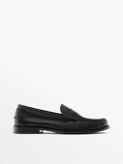 Massimo Dutti Mocasín Piel Engrasada In Multi