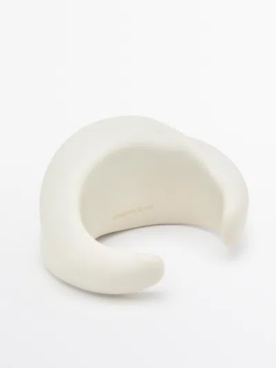 Massimo Dutti Molded Wide Bracelet In Metallic
