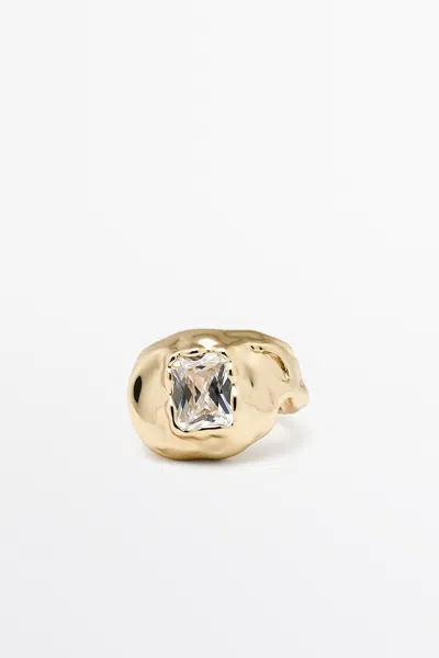 Massimo Dutti Anello Effetto Fuso Lucido In Dorato
