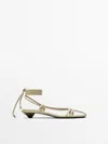 Massimo Dutti Multi-strap Heeled Sandals In Cream