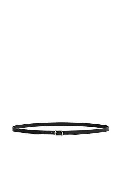 Massimo Dutti Cinturón De Hebilla En Piel Napa In Black