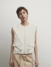 Massimo Dutti Rock Mit Jogginghosen-bindung Aus Nappaleder In Sand