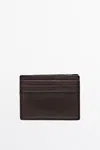 Massimo Dutti Nappa Leather "magic" Wallet In Brown