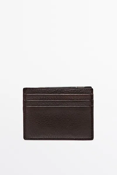Massimo Dutti Nappa Leather "magic" Wallet In Brown