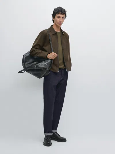 Massimo Dutti Nappa Leather Zip In Multi