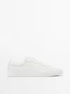 Massimo Dutti Nappa Trainers In White