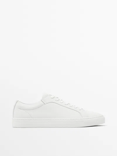 Massimo Dutti Nappa Trainers In White