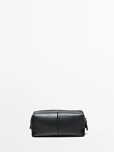 Massimo Dutti Neceser Cremallera Piel Napa In Black