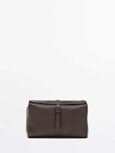 Massimo Dutti Neceser De Viaje Piel Napa In Brown