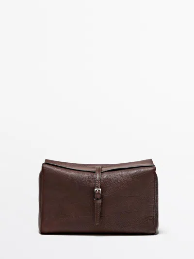 Massimo Dutti Neceser De Viaje Piel Napa In Brown