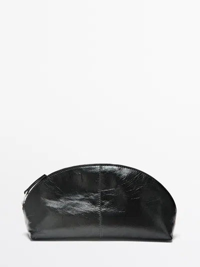Massimo Dutti Neceser Piel Napa In Black