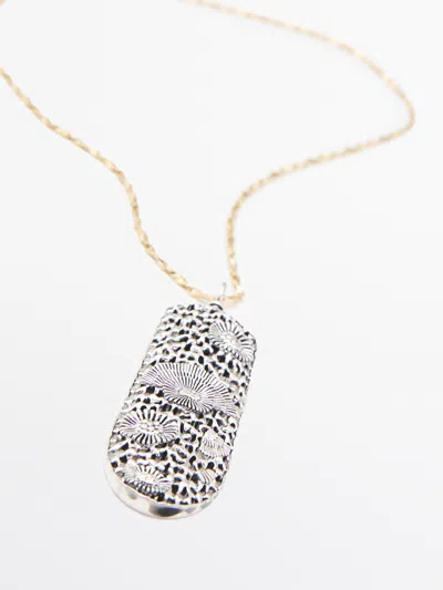 Massimo Dutti Necklace With Metal Seal Pendant In Gold
