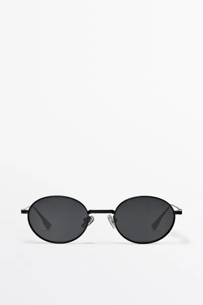 Massimo Dutti Occhiali Da Sole In Metallo In Nero