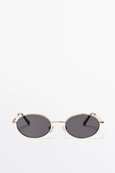 Massimo Dutti Occhiali Da Sole Ovali In Metallo In Verde