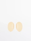 Massimo Dutti Oval Earrings In Golden