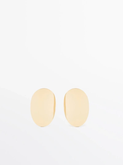 Massimo Dutti Oval Earrings In Gold