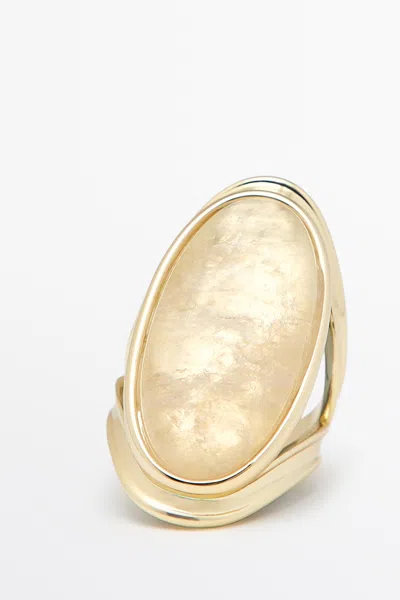 Oval Ring With Pearlescent Effect In Gold from Massimo Dutti