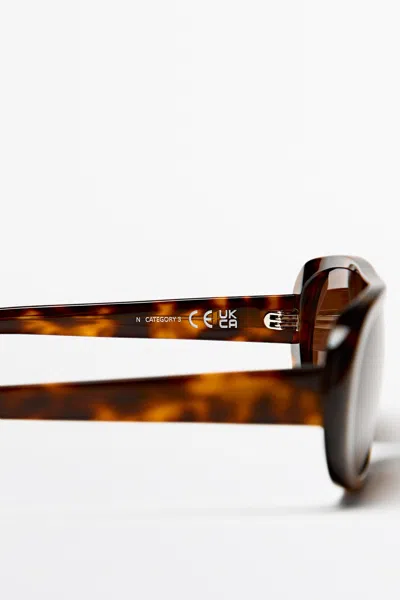 Massimo Dutti Oval Tortoiseshell In Brown