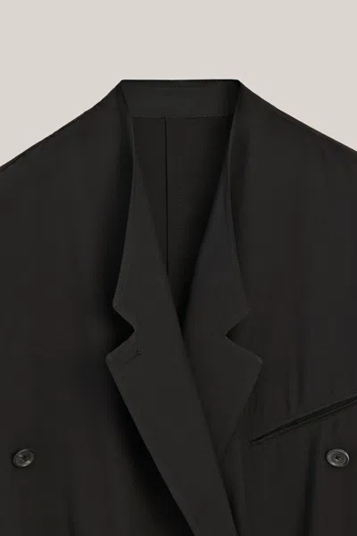 Massimo Dutti Oversize Flowing Blazer With Belt Detail In Black