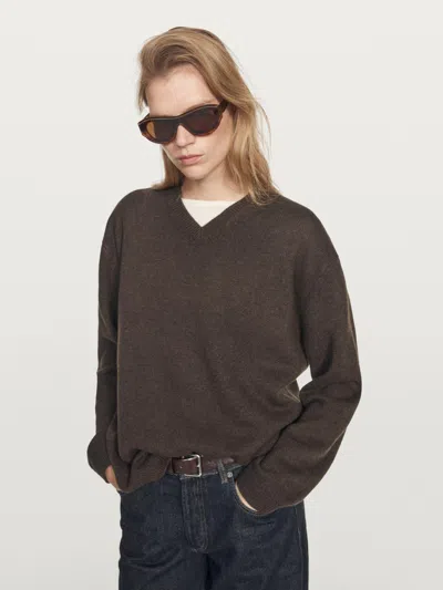Massimo Dutti Oversize V In Brown