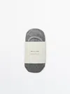 Massimo Dutti Pack Of 3 Pairs Of No-show Cotton Blend Socks In Charcoal