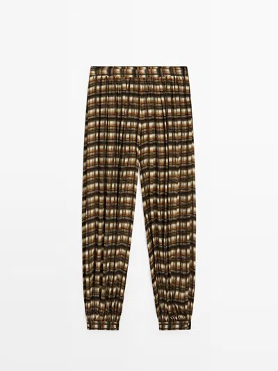 Massimo Dutti Pantalón Fluido Bombacho In Multi