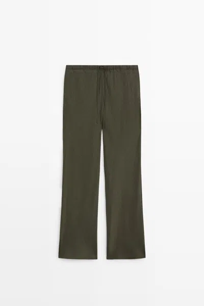 Massimo Dutti Pantalón Fluido Look Completo In Green