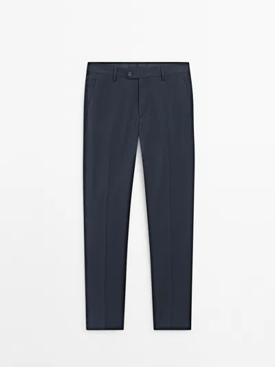 Massimo Dutti Pantalón Traje Lana In Blue
