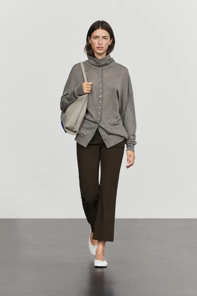 Massimo Dutti Pantaloni Stretch Kick Flare In Brown