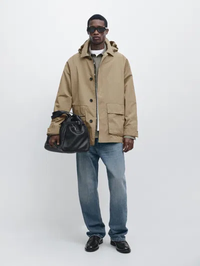 Massimo Dutti Parca Bolsos Mistura Algodão In Neutral