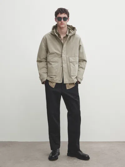 Massimo Dutti Parka Mit Herausnehmbarem Innenfutter In Stone
