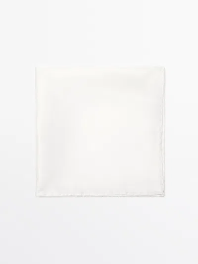 Massimo Dutti Pañuelo 100% Seda Liso In White