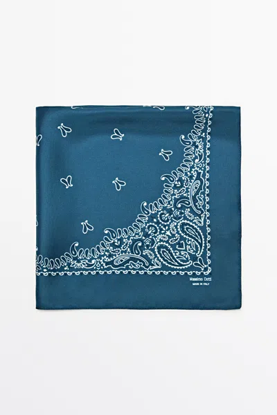 Massimo Dutti Pañuelo Estampado Paisley In Blue