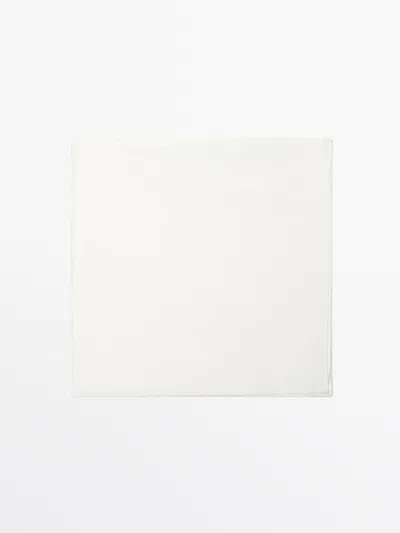 Massimo Dutti Pañuelo Liso 100% Algodón In White