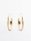Massimo Dutti Pendientes Anilla Combinada In Silver