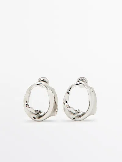 Massimo Dutti Pendientes Irregulares In Silver