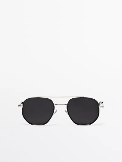 Massimo Dutti Pilotensonnenbrille In Black