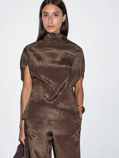 Massimo Dutti Pinstripe Trousers In Animal Print