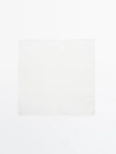 Massimo Dutti Foulard Uni 100% Coton In White