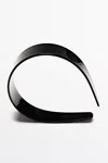 Massimo Dutti Plain Headband In Black